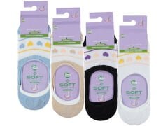 Kadın Penye Dikişsiz Silikonlu Babet Çorap 12'li Paket