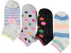 Ekonomik Desenli Penye Kadın Patik Çorap 12'li Paket