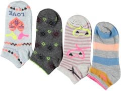 Ekonomik Desenli Penye Kadın Patik Çorap 12'li Paket