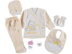 Yavrulu Ayıcık Baskılı Emzikli Zıbın Set 7'li Süper