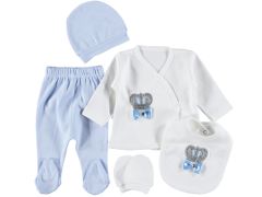 Erkek Taşlı 5 Parça Zıbın Set