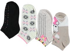 Ekonomik Penye Desenli Kadın Patik Çorap 12'li