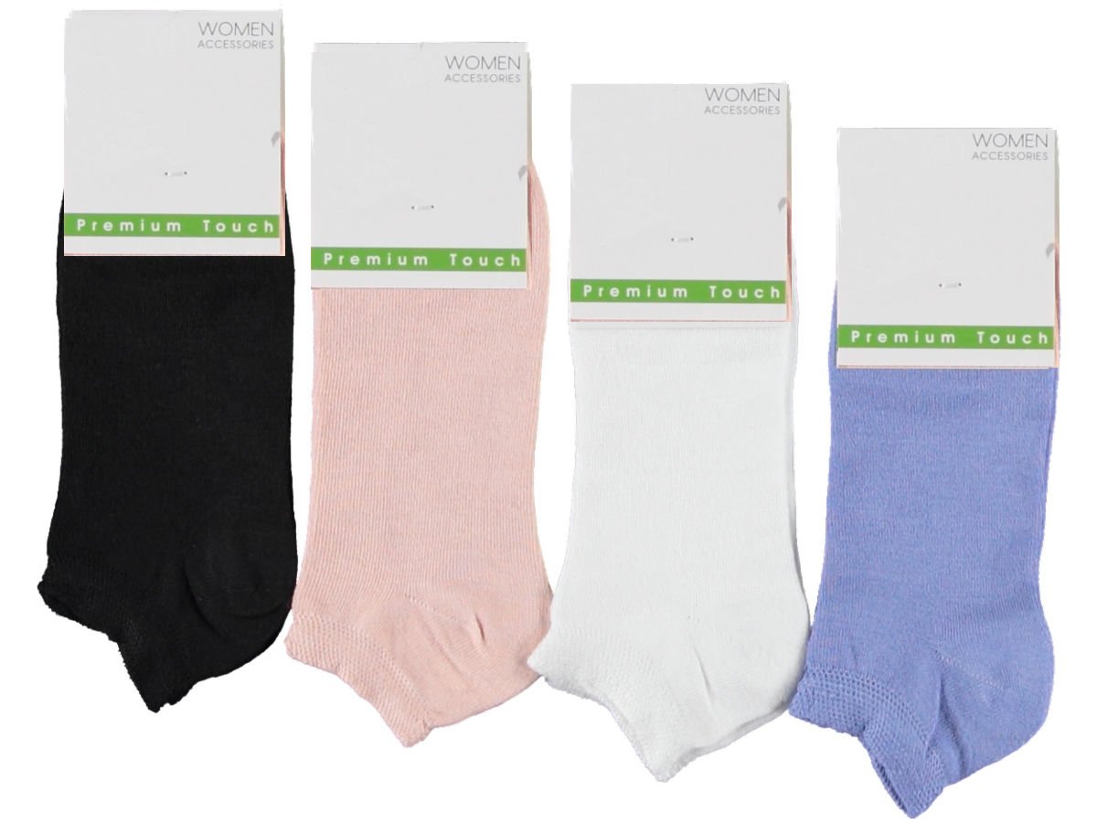 Kadın Bambu Viskon Kadın Patik Çorap 12'li Paket