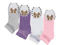 Ekonomik Kadın Renkli/Desenli Patik Çorap 12'li Paket