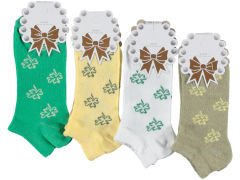 Ekonomik Kadın Renkli/Desenli Patik Çorap 12'li Paket